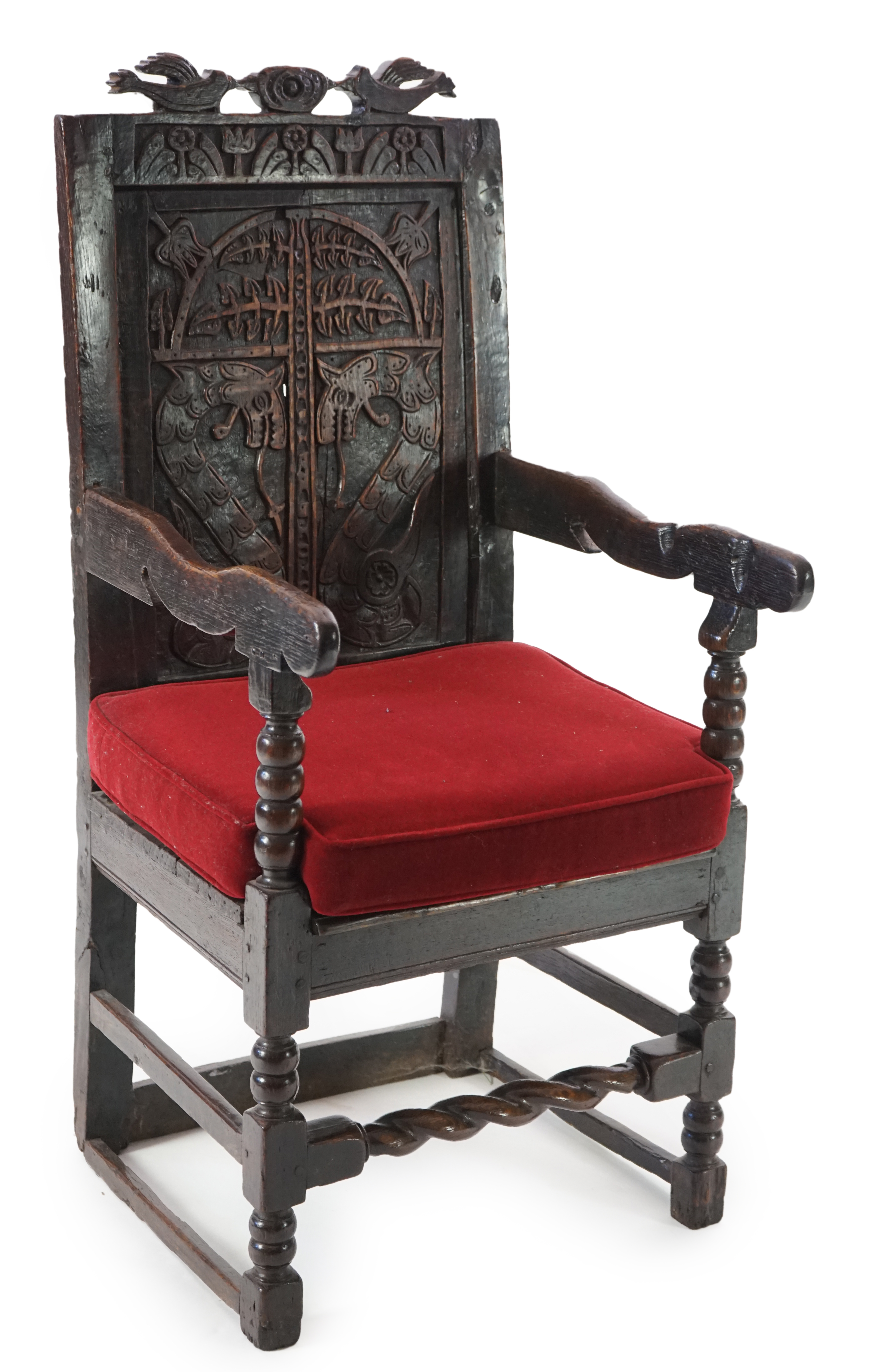 A 17th century and later Yorkshire oak Wainscot elbow chair